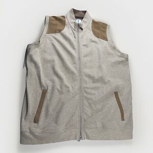 Sharp Lad Vest Mens XL Green Brown Performance Golf‎ Full Zip